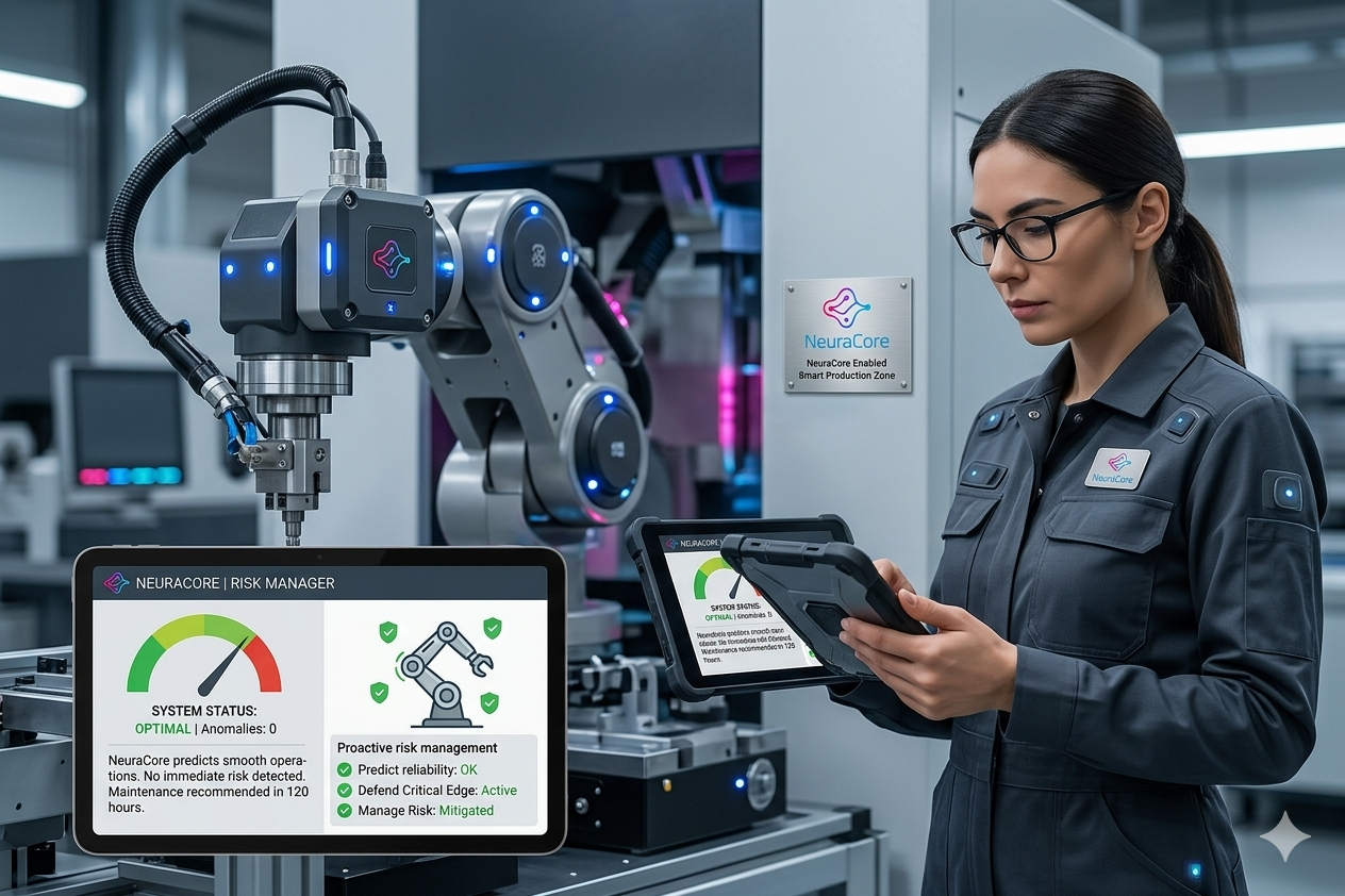 NeuraCore-enabled smart production zone with real-time risk management on a robotic arm